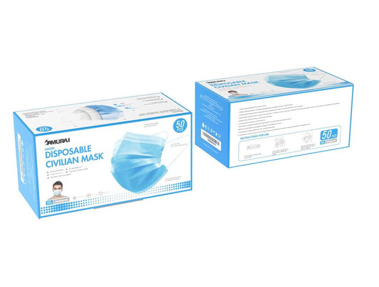 Samurai CM200 Disposable Civilian 3-Ply Mask (50 Pieces)