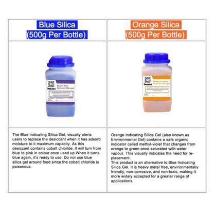 Desiccant Silical Gel (500g) with Free Clear Case- Blue/Orange